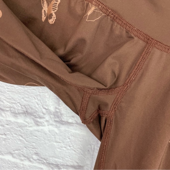 [Teeki] Here & Now Brown Butterfly Leggings **RARE PRINT** - Picture 5 of 5